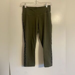Nike Dri-Fit Olive and Black Capris Leggings- Size S